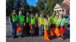 Group photo of volunteers at the Queen Mill Road litter cleanup