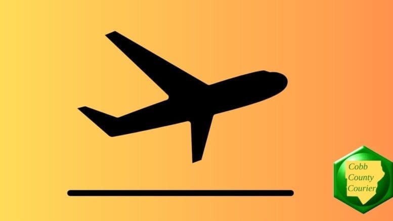 Silhouette of an airplane