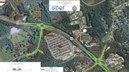 Map of proposed roundabouts on Cobb Parkway
