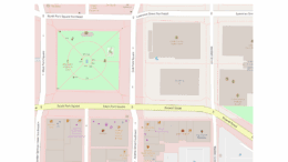 Map of a section of Roswell Street along Glover Park