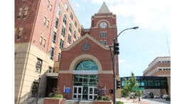 Cobb County Superior Court, a brick building with a steepled clock tower