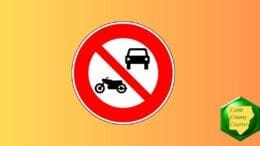 An icon indicating prohibition of motor vehicles