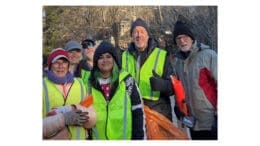 Group photo from Friends of the Covered Bridge MLK Day litter cleanup