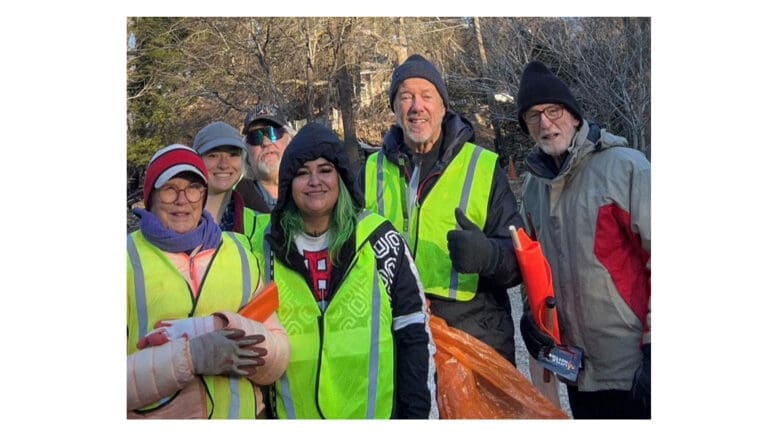 Group photo from Friends of the Covered Bridge MLK Day litter cleanup
