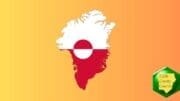 Map of Greenland in its flag colors
