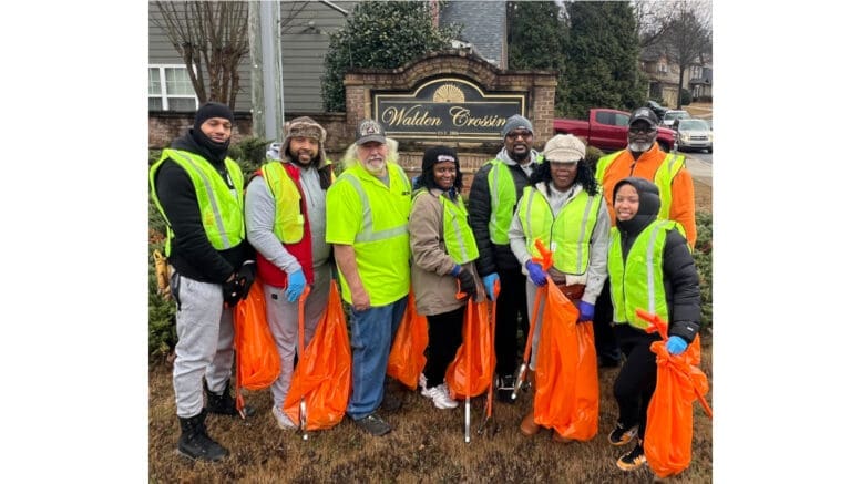 Group photo from the Walden Crossing HOA MLK Day litter cleanup
