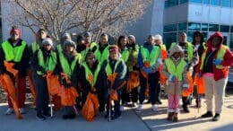 Group photo of MLK Day of Service volunteers at EpiCenter