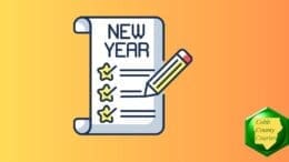 Drawing of a new year's resolution list