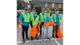 Group photo from Boy Scout Troop 22 cleanup of Cooper Lake Road