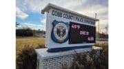 Cobb County Police Department sign in front of headquarters
