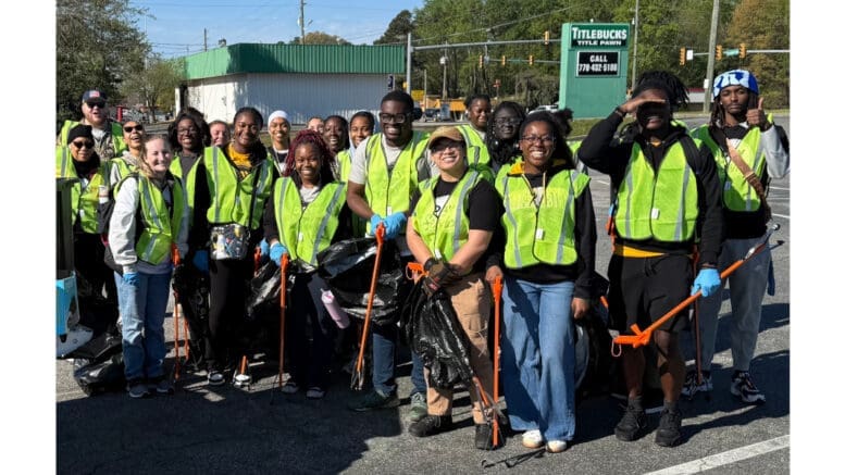 Volunteers at the Earth Day cleanup in Mableton