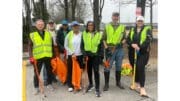 Group photo of the volunteer of the litter cleanup on the East West Connector