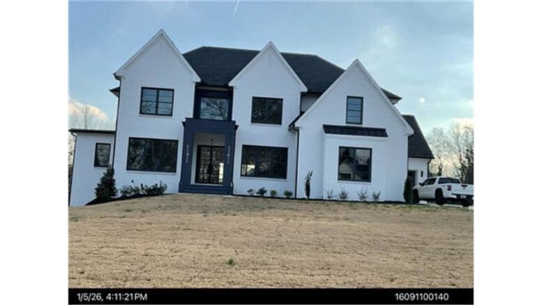 2868 Octavia Circle in the Walton High School attendance zone, a 5,728-square-foot home that sold for $2,050,000 in January 2026, as shown in a photo from the Cobb County Tax Assessor’s website