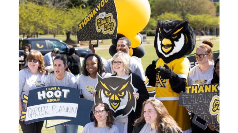 Group of KSU students on Giving Day