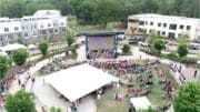 Photo of Powder Springs Seafood Festival from 2025 looking down over the crowd at the amphitheatre