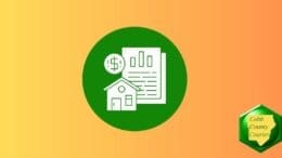 A document, a house, and a dollar sign