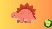 A drawing of a cute stegosaurus