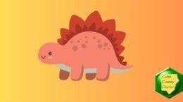 A drawing of a cute stegosaurus