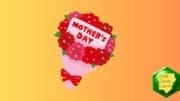 A bouquet of flowers labeled "Mothers Day"