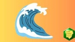 Drawing of a high ocean wave