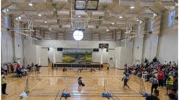 Blind athletes in goalball tournament