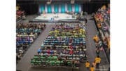 A photo of the packed auditorium for the Science Olympiad