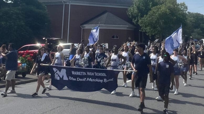 Marietta High School contingent at the Let Freedom Ring parade